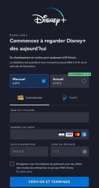 Disney+ inscription