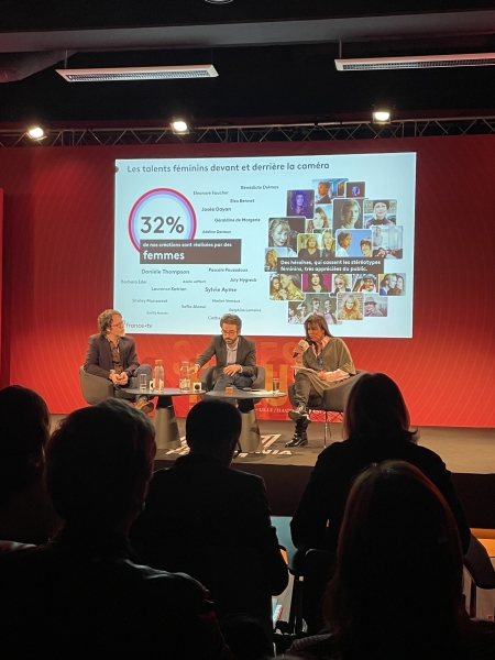 Manuel Alduy, Stéphane Sitbon-Gomez et Anne Holmes à Séries Mania.