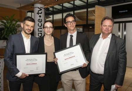 Bourse Jean d'Arcy 2019 : les lauréats, Delphine Ernotte Cunci, Yannick Letranchant (à D)