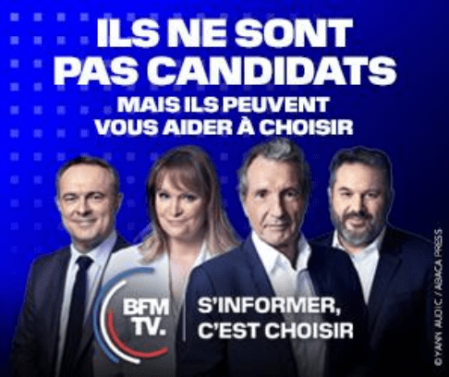 Campagne de publicité BFM TV janvier 2022