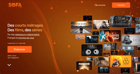 Page d'accueil du site de Sofa VOD.