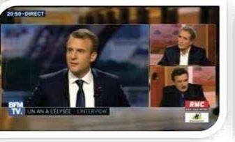 Emmanuel Macron interviéwé le 15 avril 2018 sur BFM TV par Edwy Plenel (Médiapart) et Jean-Jacques Bourdin (RMC)